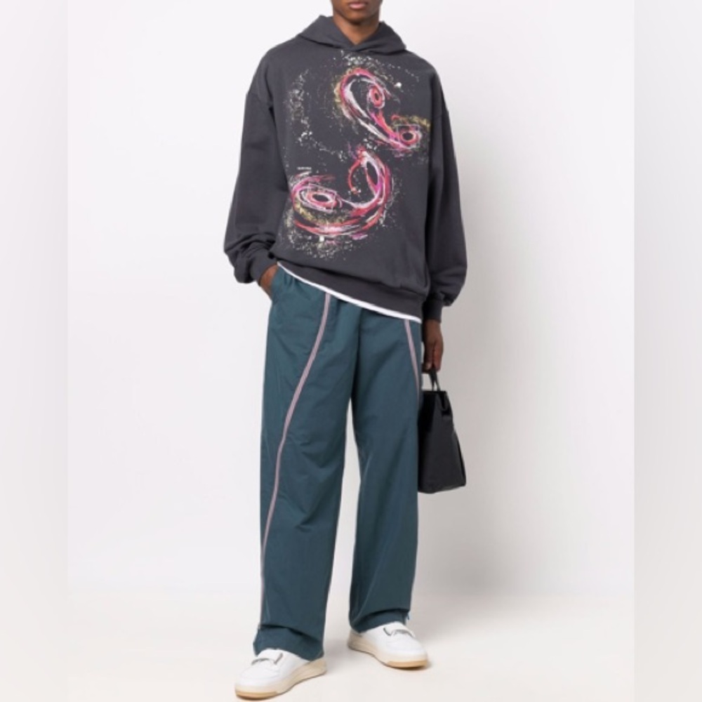 Acne Studios Black Hole Hoodie Galaxy Print Front French terry hooded sweatshirt - Picture 2 of 13